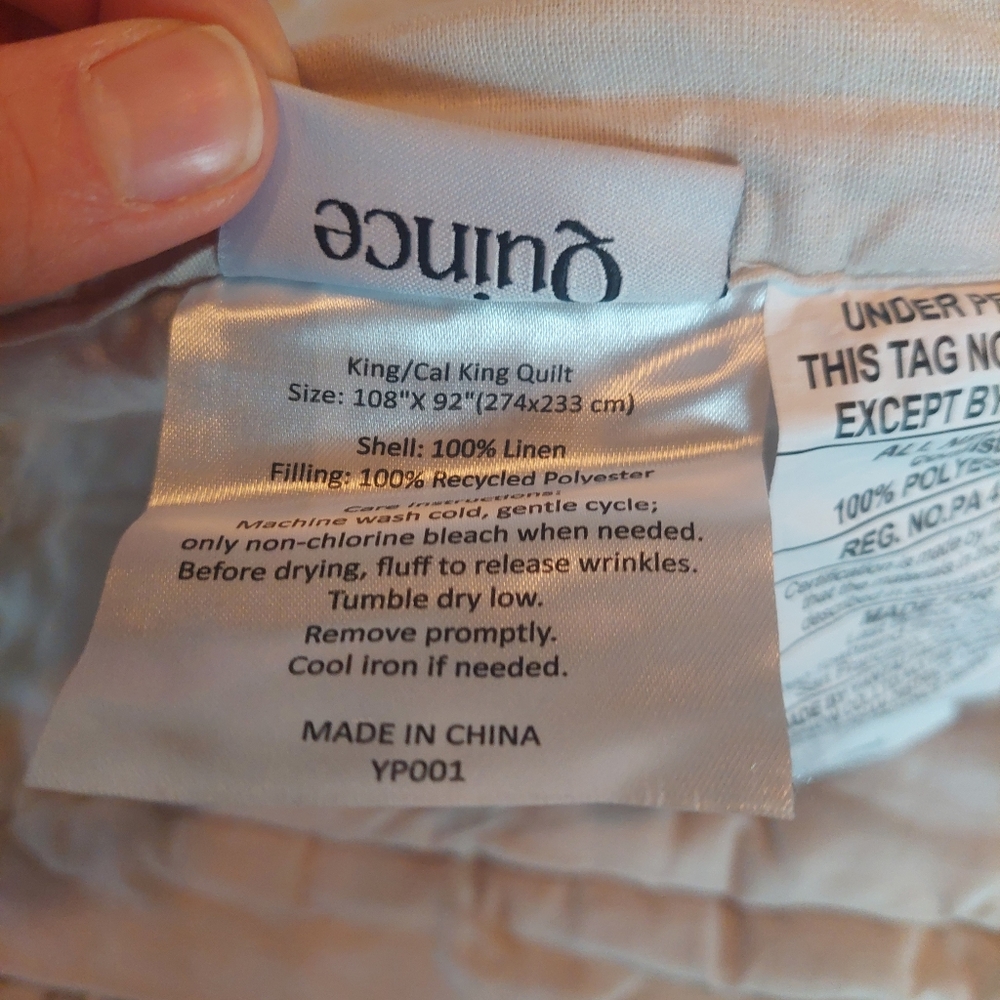 Quince Linen Sand Dream Quilt & 2 Sham Set ! Sz. King/ Cal King! (690) - Picture 12 of 15
